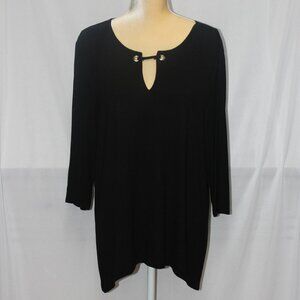 NWT Peck & Peck Black Long Sleeve Tunic Top